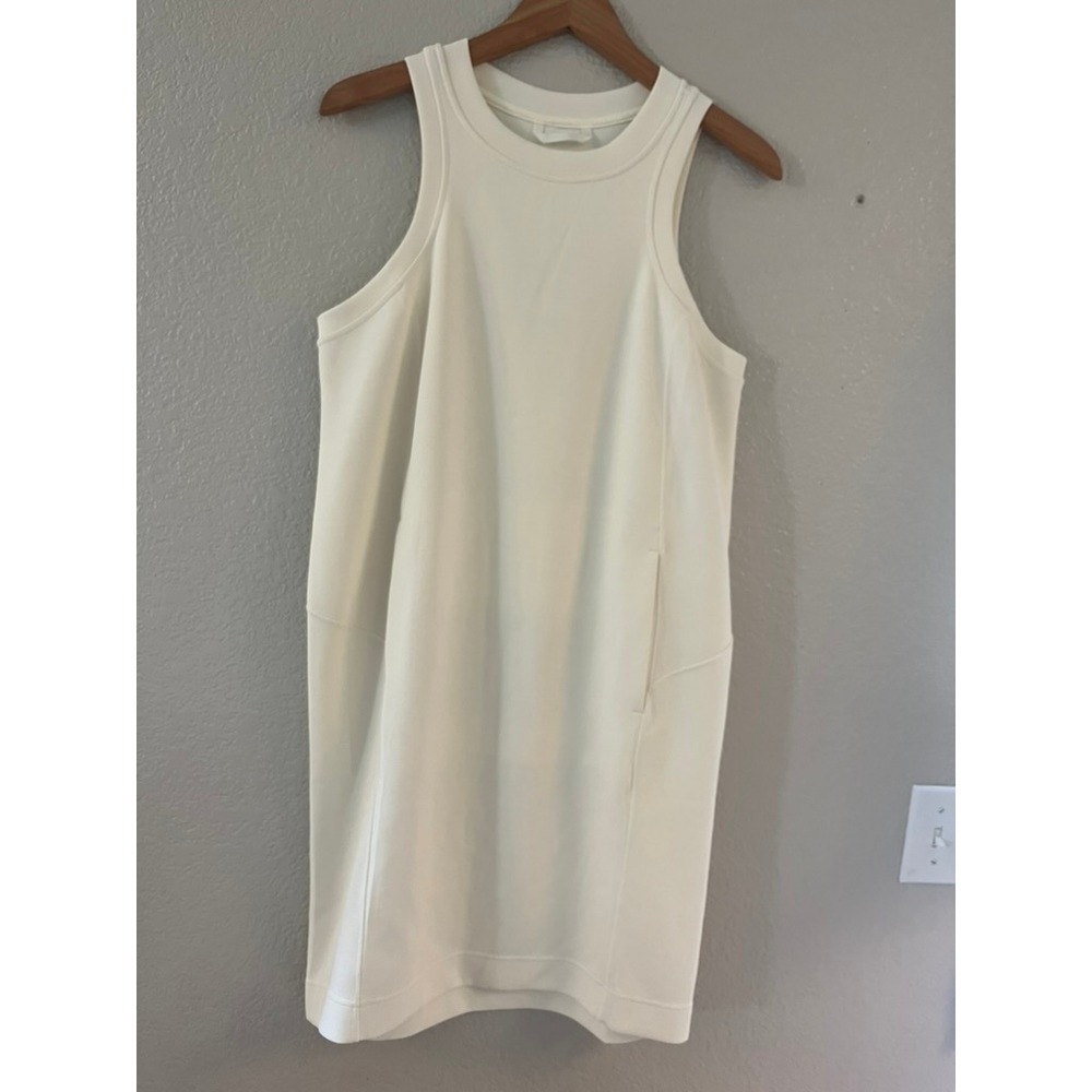Lululemon Softstreme Back in Action Sleeveless Dress Cream White Size 8 Pocketed